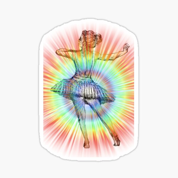 Rainbow halo ballerina Sticker