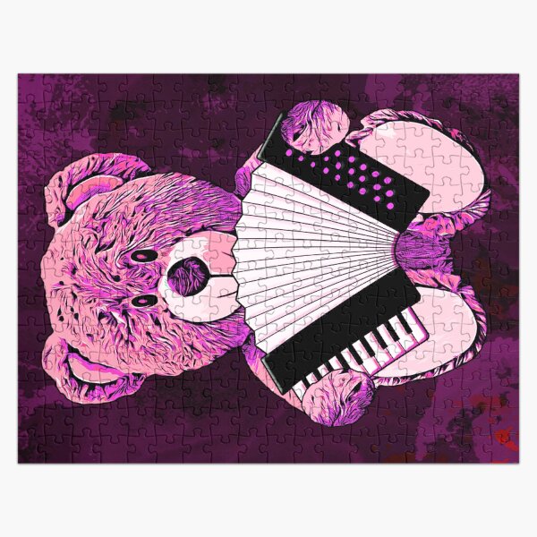 Legaculia teddy bear accordion pink Jigsaw Puzzle