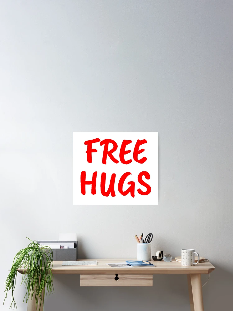 Thumbnail 2 of 3, Poster, Free Hugs Text Lettering Calligraphy Design designed and sold by Urban-Lettering.
