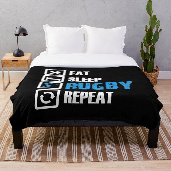 Aperçu de l'œuvre Funny Rugby Apparel Eat Sleep Rugby Répéter créée et vendue par bale2014.