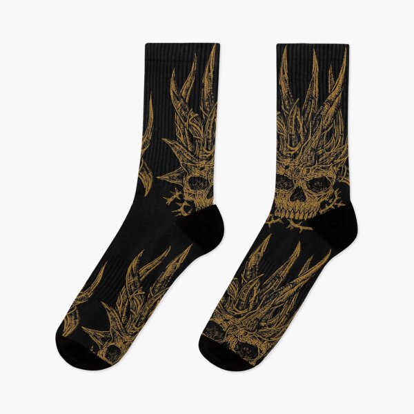 Item preview, gold skull with horns designed and sold by artomazo.