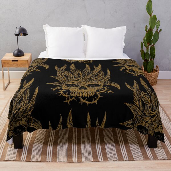 Item preview, gold skull with horns designed and sold by artomazo.