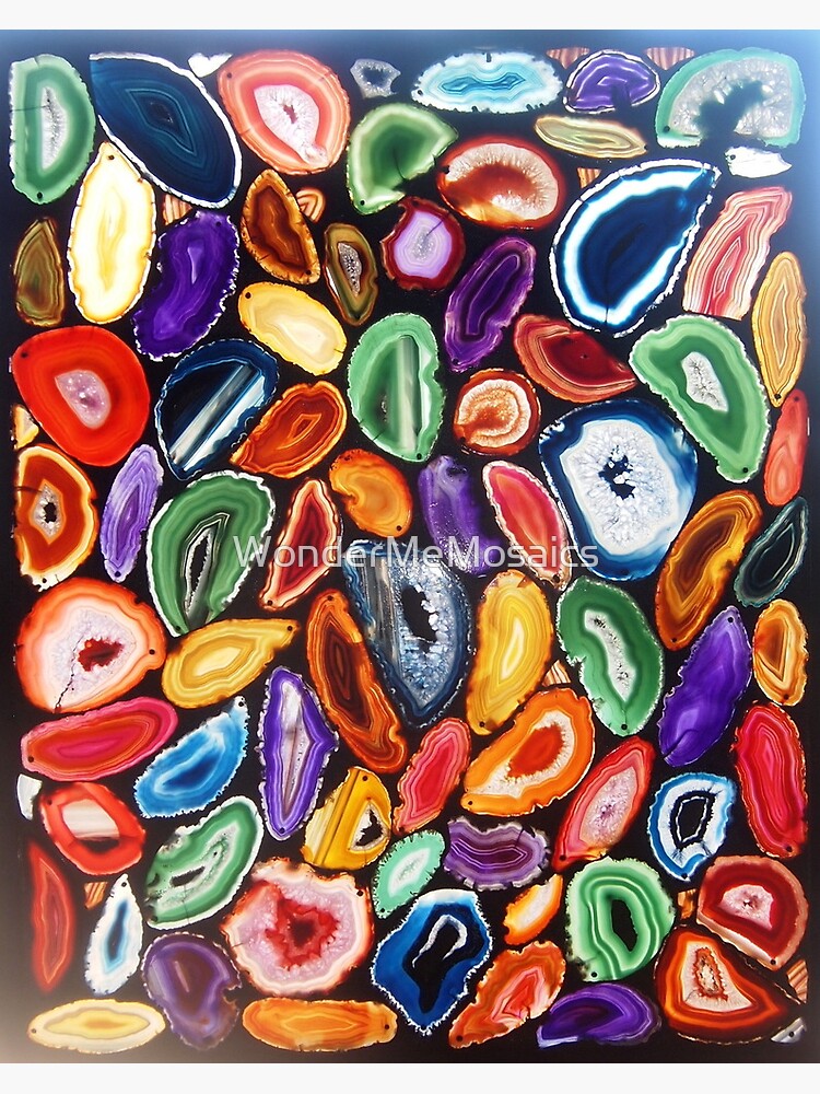 "Garden of Agates, Stained Glass Mosaic" Framed Art Print for Sale by