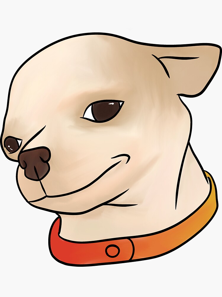 "Smiling Dog Orange collar Dog meme" Sticker for Sale by