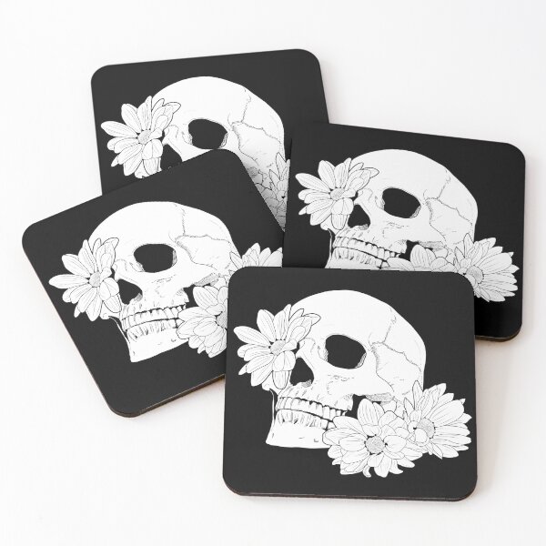 Item preview, Skull Girl - Skull with flowers (black) designed and sold by Brysiaa.