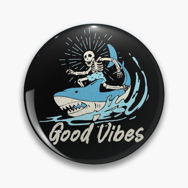 Item preview, Good Vibes Shark Surfer designed and sold by CaptainWoodys.