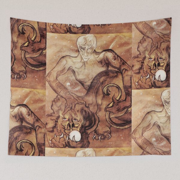 Item preview, Man and a Lion surrealist artwork designed and sold by Vintage Designs +.