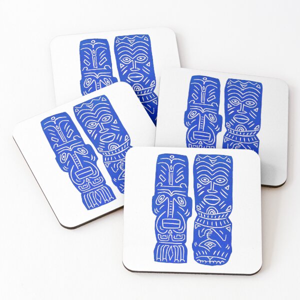 Item preview, Tiki Tumblers No. 4 - original linocut design and print designed and sold by PixelPalmer.