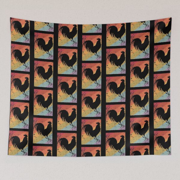 Item preview, Cock Gallo Gallero Rainbow Vintage designed and sold by Rustic Valley Studio.