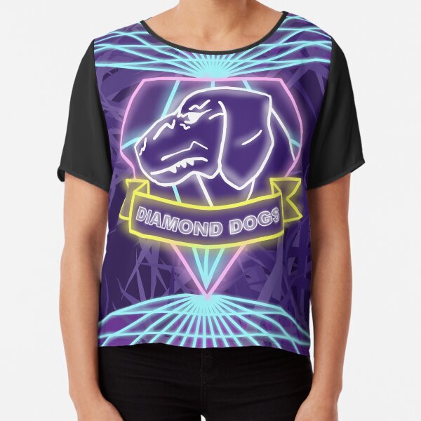 Vista previa del artículo con la obra «Metal Gear Solid Diamond Dogs 80s Synthwave», diseñado y vendido por ultimatesongbir.