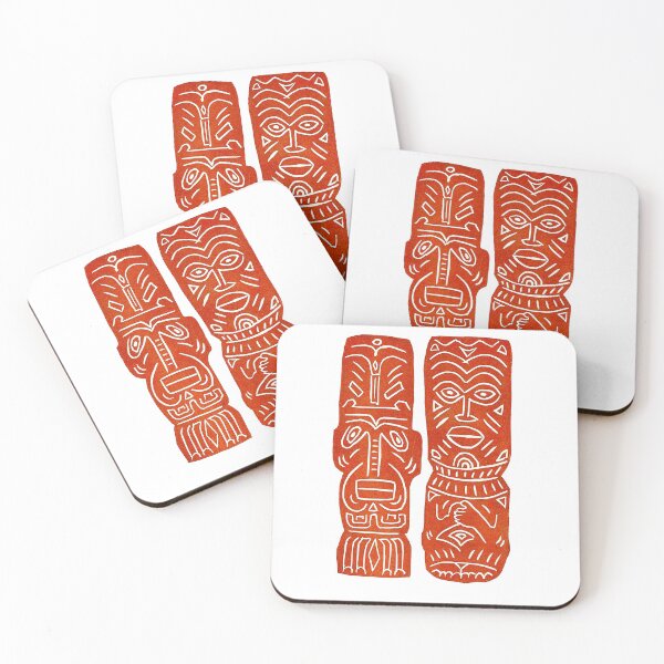 Item preview, Tiki Tumblers No. 3 - original linocut design and print designed and sold by PixelPalmer.