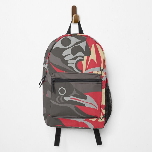 Grey monkey and flower shape canvas side backpack/shoulder bag