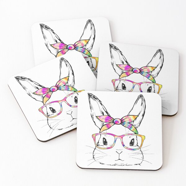 Item preview, Dy Cute Bunny Face Tie Dye Glasses Easter Day designed and sold by ThomasJDingus.