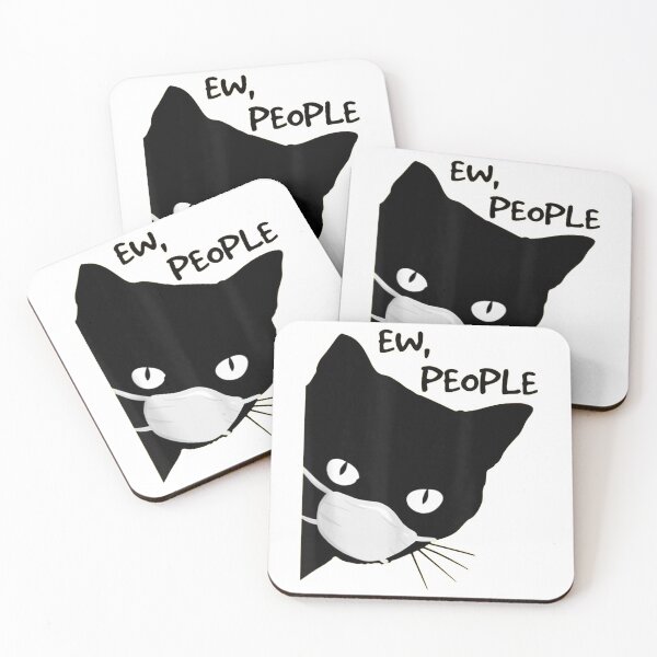 Item preview, Ew people Black Cat Mask Quarantine 2020 designed and sold by ThomasJDingus.