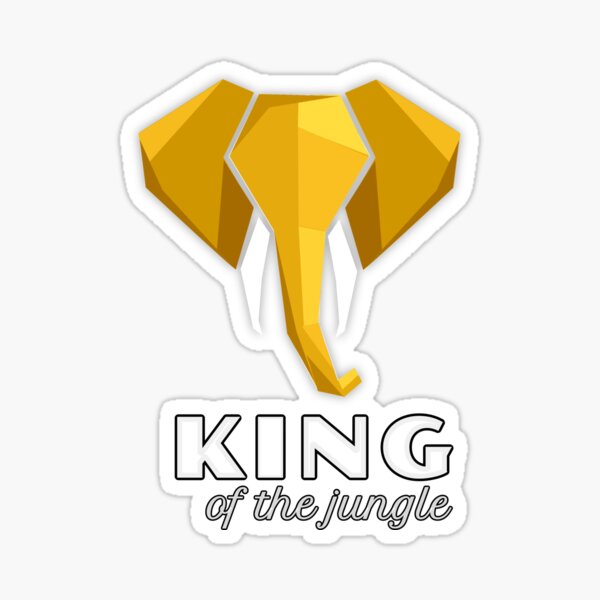 Geometric king of the jungle, funny elephant instead of a lion ELEPHANT CLUB GDAĆSK Sticker