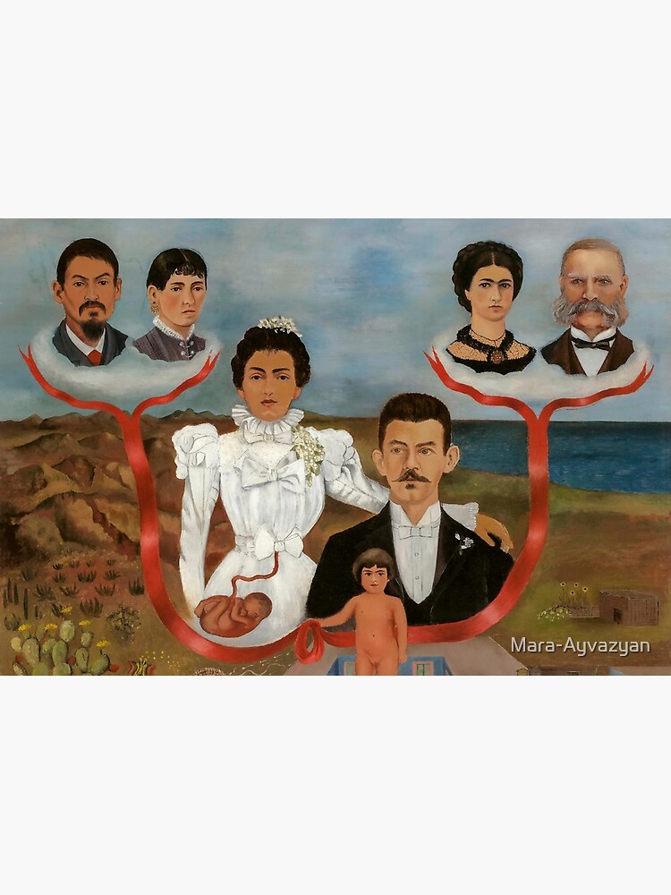 cartonné « Mes grandsparents, mes parents et moi (arbre généalogique) par Frida Kahlo cartonné « Mes grandsparents, mes parents et moi (arbre généalogique) par Frida Kahlo