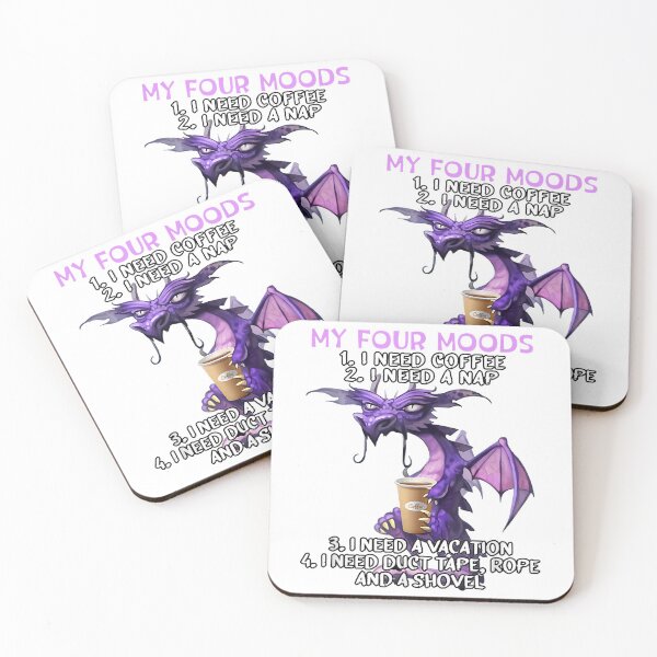 Item preview, My Four Moods I Need Coffee I Need A Nap Dragon Coffee Lover designed and sold by ThomasJDingus.