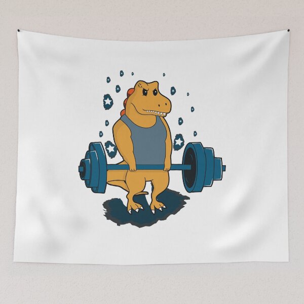 Item preview, Gym Dinosaur Weightlifting tee Shirt-Fitness Dino activity designed and sold by funkbereit.