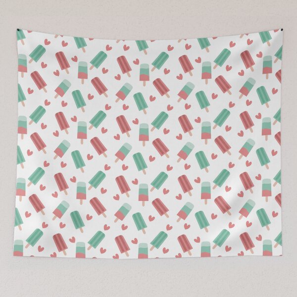 Item preview, Pattern Summer Beach Ice Creams- White background designed and sold by Schuva.