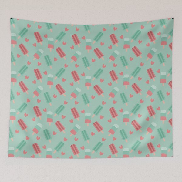 Item preview, Pattern Summer Beach Ice Creams- Blue background designed and sold by Schuva.