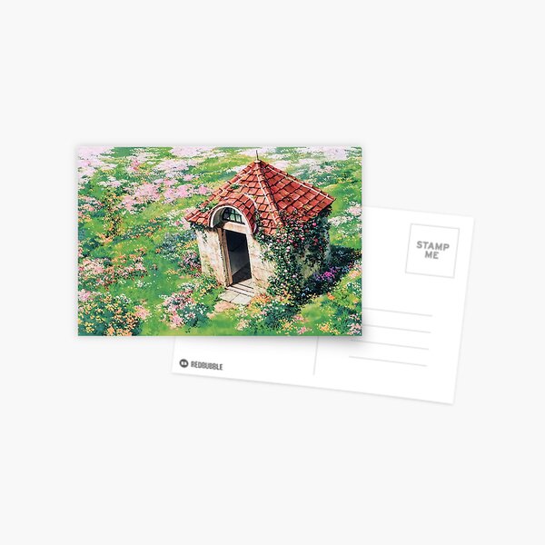 Anime flower field background Postcard