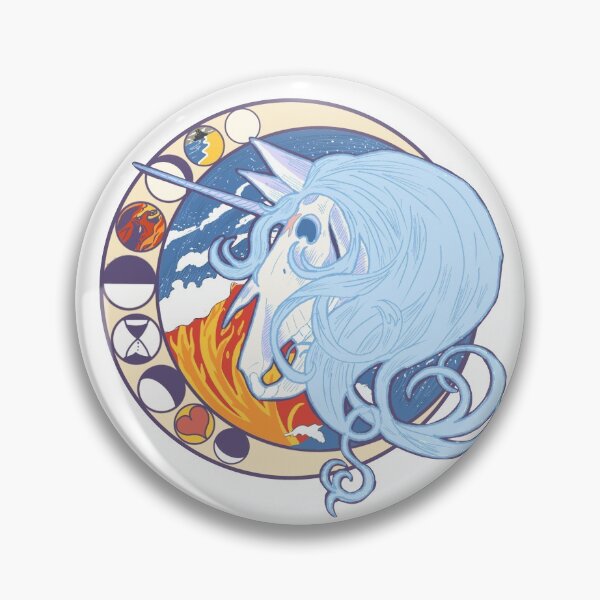Item preview, Last Unicorn Skull Mucha Style Icon designed and sold by skullsandsheets.