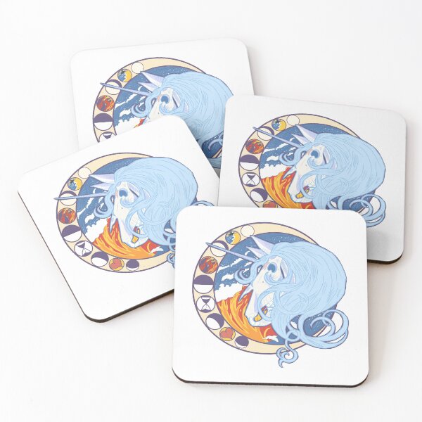 Item preview, Last Unicorn Skull Mucha Style Icon designed and sold by skullsandsheets.