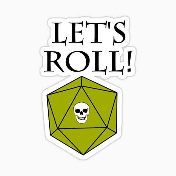 Item preview, Lets Roll D20 skull DND RPG Dice Die designed and sold by KolversStudios.
