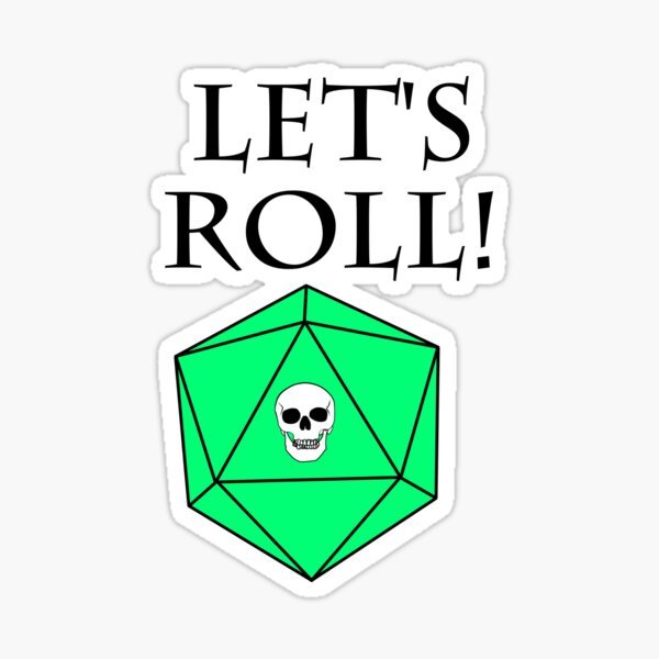 Item preview, Lets Roll D20 skull DND RPG Dice Die designed and sold by KolversStudios.