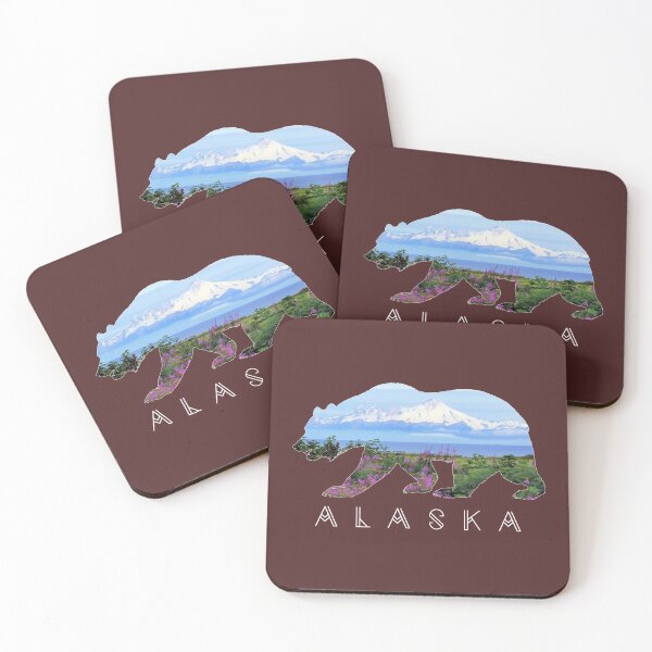 Item preview, Alaskan Bear with Wildflowers & Mountain Snow  designed and sold by TawanPK.