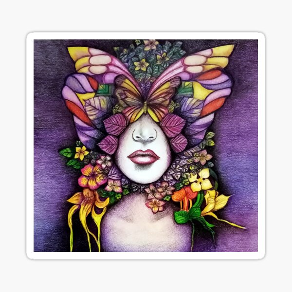 Butterfly Flowers Sticker