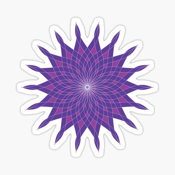 Hypnotic Purple Flower Meditation Sticker