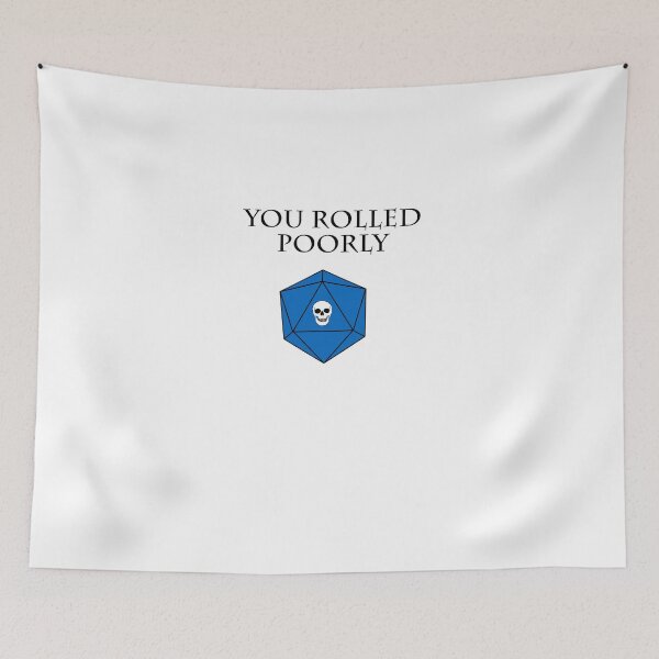 Item preview, You rolled poorly DND RPG D20 Dice Die Regal Blue designed and sold by KolversStudios.