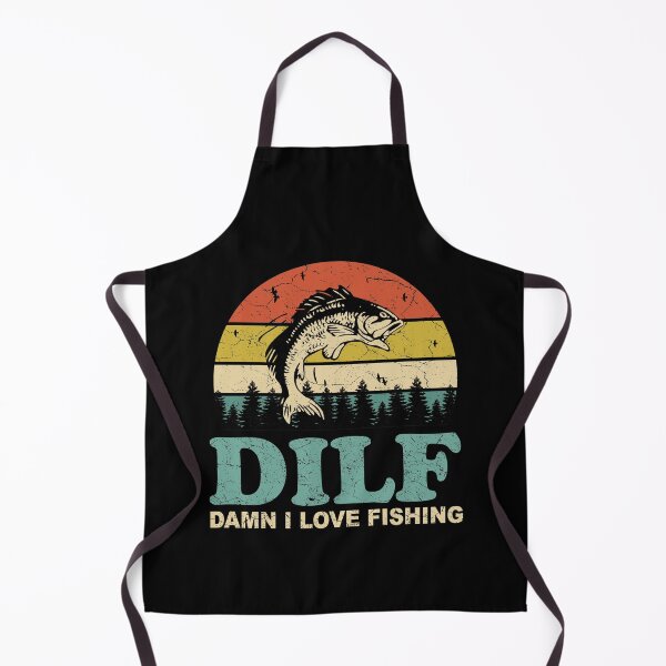 Item preview, DILF Damn I Love Fishing Retro Vintage Sunset Funny Fishing Gift designed and sold by EvengoDesign89.