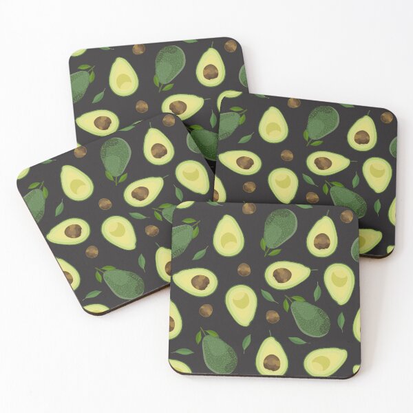 Item preview, Avocado Lady Watercolor Pattern - Black backgroud designed and sold by Schuva.
