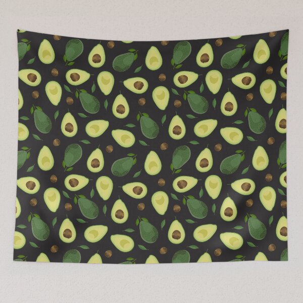 Item preview, Avocado Lady Watercolor Pattern - Black backgroud designed and sold by Schuva.