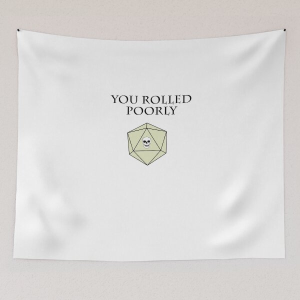 Item preview, You rolled poorly DND RPG D20 Dice Die Bleachy Bone designed and sold by KolversStudios.