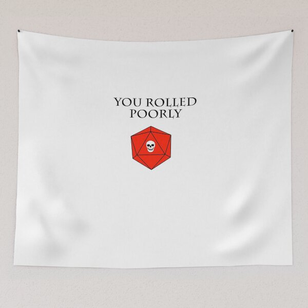 Item preview, You rolled poorly DND RPG D20 Dice Die Fire Red designed and sold by KolversStudios.