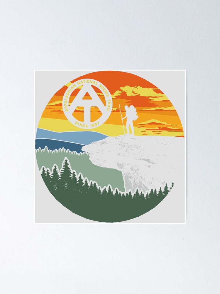 Appalachian Trail Hiker McAfee's Knob Poster for Sale by