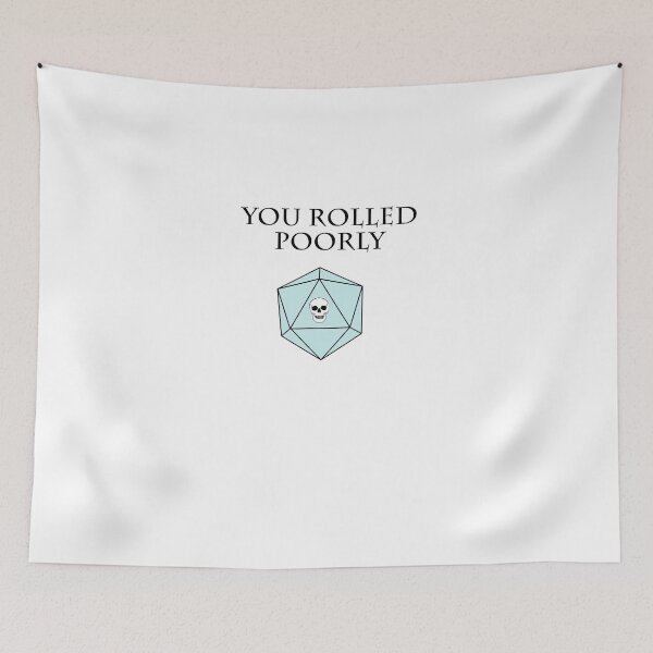 Item preview, You rolled poorly DND RPG D20 Dice Die Hawk Turqouise designed and sold by KolversStudios.
