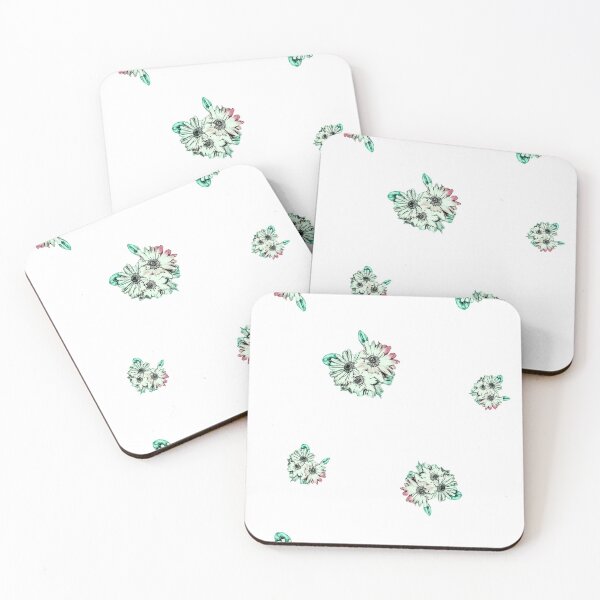Item preview, Mint Jacquard Floral Sticker Pack designed and sold by Designs By YL.