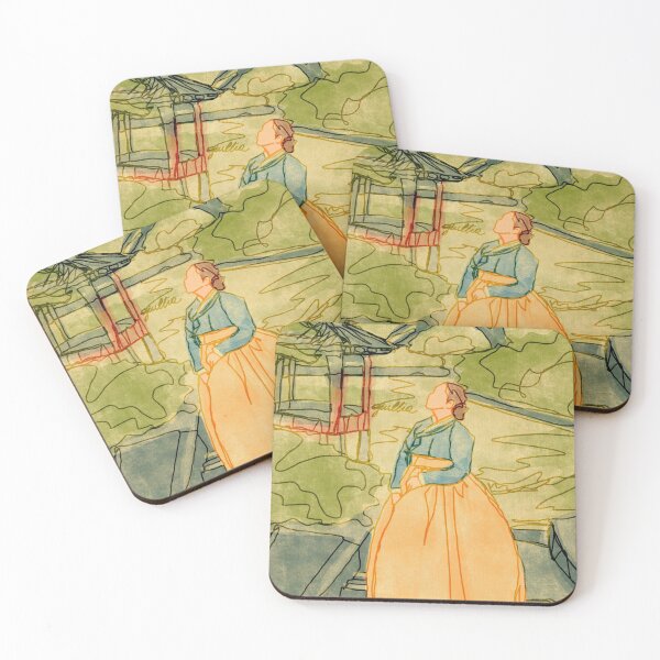 Item preview, Korean hanbok girl and the pavilion designed and sold by liajung.