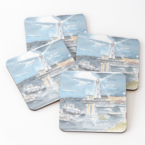 Item preview, Donaghadee harbour at night designed and sold by DebTheZeb.