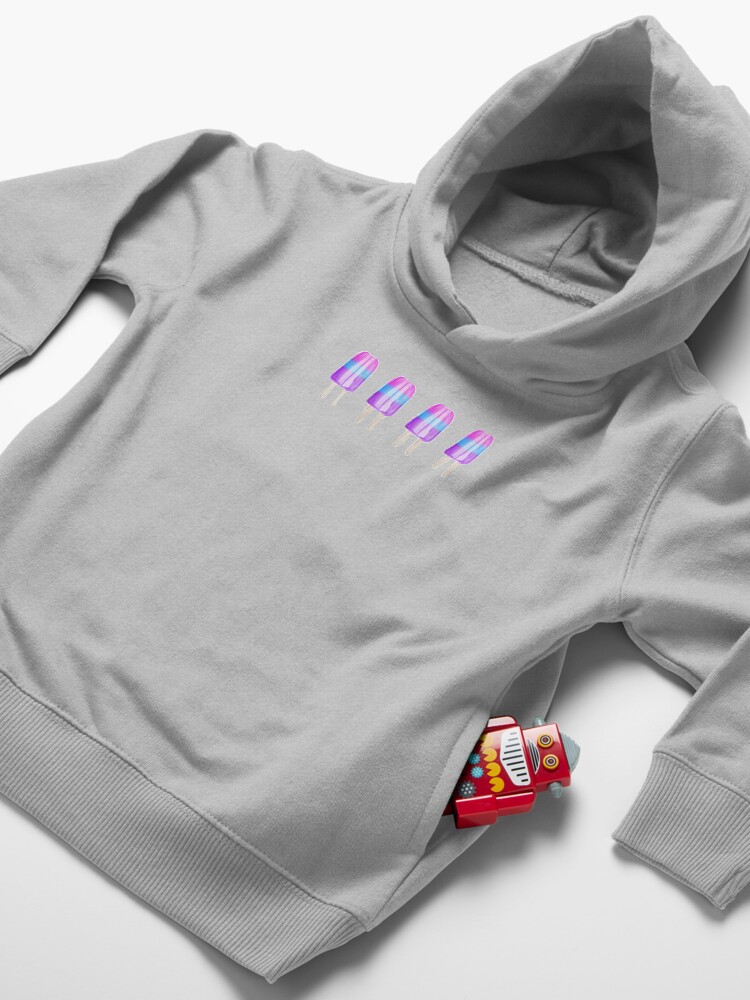 Alternate view of Pink Blue Purple Popsicles Toddler Pullover Hoodie