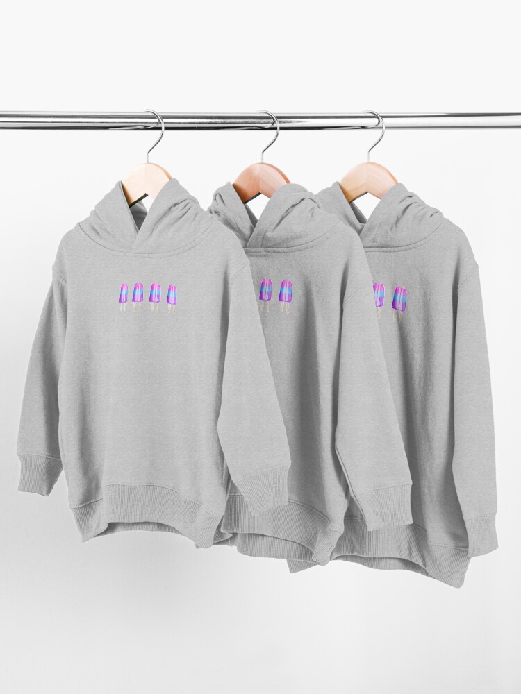 Alternate view of Pink Blue Purple Popsicles Toddler Pullover Hoodie
