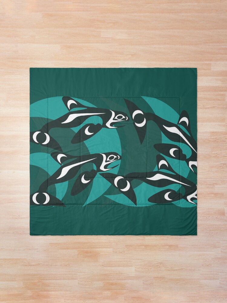 Alternate view of Killer Whale Pod Comforter