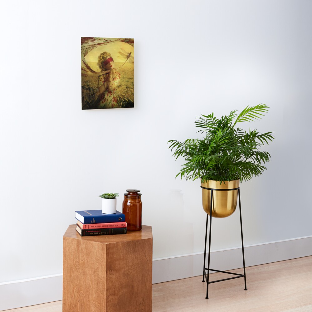 Lady With Dragonfly Mounted Print