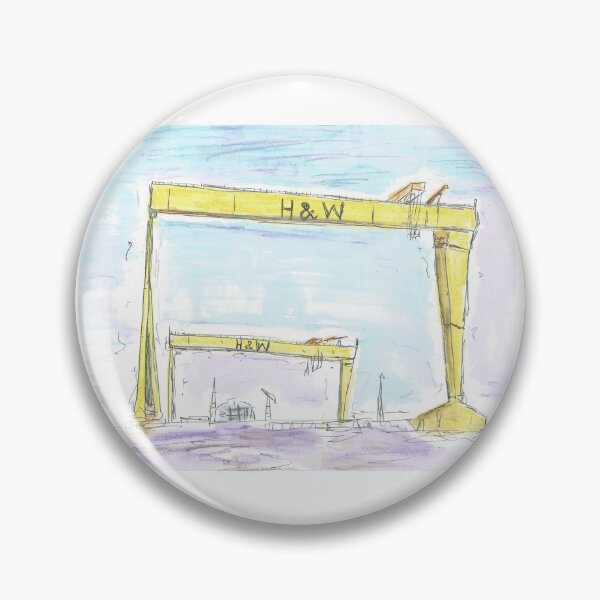 Item preview, Squiggly sketch of the Harland and Wolff cranes, Belfast. designed and sold by DebTheZeb.