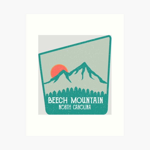 Beech Mountain Retro Adventure Skiing Snowboard  Art Print