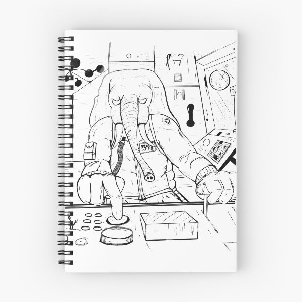 Item preview, comic book line art space elephant designed and sold by Kyle Morgan.
